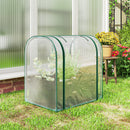 Mini Serra 68x50x70 cm con Aiuola per Coltivazione e Porta Avvolgibile in Acciaio e PP Verde Scuro      