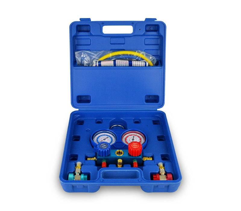 Set manometro a 2 vie per diagnosi gas condizionatori di aria e auto