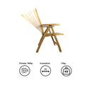 Cuscino per Sedia Pieghevole Bali Seduta e Schienale Sfoderabile Spesso 3 cm Crema      