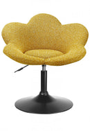 Set 2 Poltroncine da Soggiorno 69x55x69/81 cm in Schiuma Poliuretanica Fleur Nero-Senape