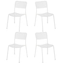 Set 4 Sedie da Giardino 44x45/60x81,5h cm in Metallo Aura Bianco