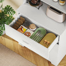 Libreria a Muro 79x39,5x182,2 cm con 3 Ripiani Aperti e 3 Cassetti in Legno Bianco      