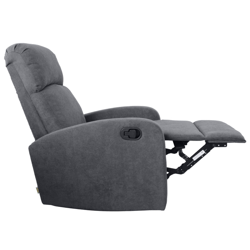 Poltrona Relax Reclinabile Manuale 75x65x101 cm in Tessuto Grigia