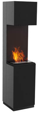 Camino a Bioetanolo da Pavimento 40,8x170 cm Flig Nashville Nero Senza Vetro