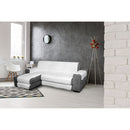 Copridivano Trapuntato in Microfibra con Penisola Sinistra Bianco