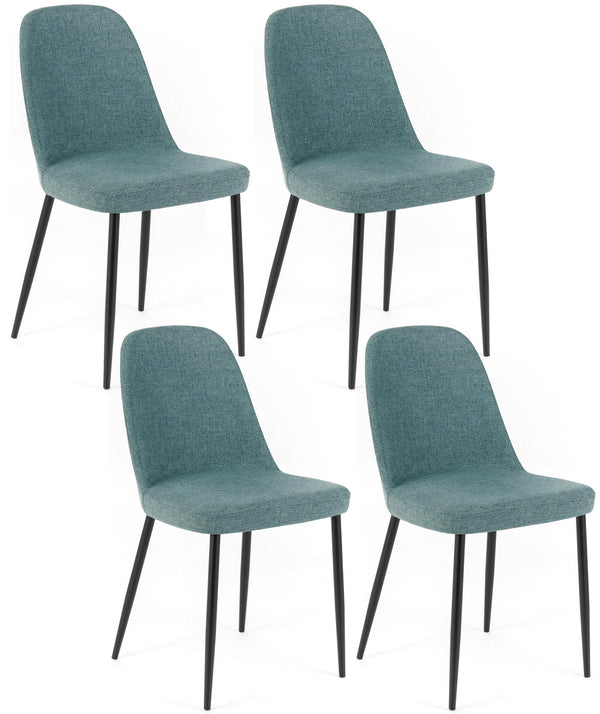 acquista Set 4 Sedie 55x46xH85 cm in Tessuto Tamara Acquamarina