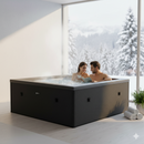 Piscina Spa Vasca Semi-Rigida 180x180x70 cm 6 Posti Riscaldamento Integrato Struttura in Schiuma NetSpa Celestia Nero Carbone