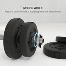 Set Pesi Manubri da 30 kg con 12 Dischi in Acciaio e Sabbia Nero   