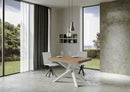 Tavolo Allungabile 140-400x90x77 cm Volantis Premium Quercia Natura Telaio Bianco 
