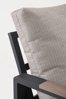 Set 4 Pezzi Salotto da Giardino con Divano 2 Poltrone e Tavolino in Alluminio e Polywood Elna Antracite 