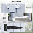 Casetta Porta Attrezzi 77,5x54,2x179,5 cm a 3 Mensole con Tetto Impermeabile in Bitume in Legno Bianco      