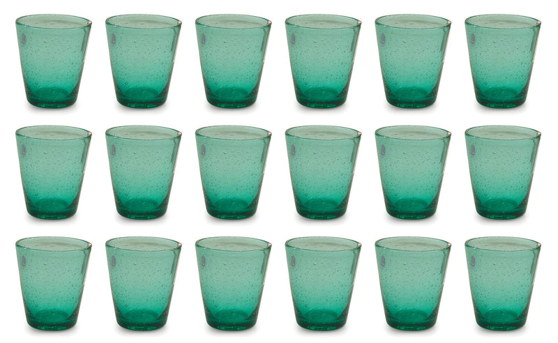Set 18 Bicchieri Ø9x10 cm in Vetro Villa d'Este Home Tivoli Cancun Verdi