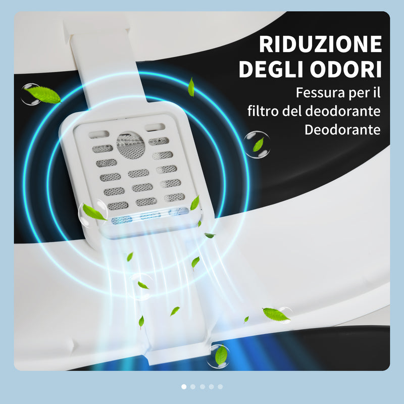 Lettiera Chiusa per Gatti 52x41x38 cm Design Pieghevole con Coperchio Bianca e Nera  