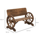 Panca da Giardino 2 Posti con Schienale Alto 114x58x80 cm in Legno di Abete Marrone