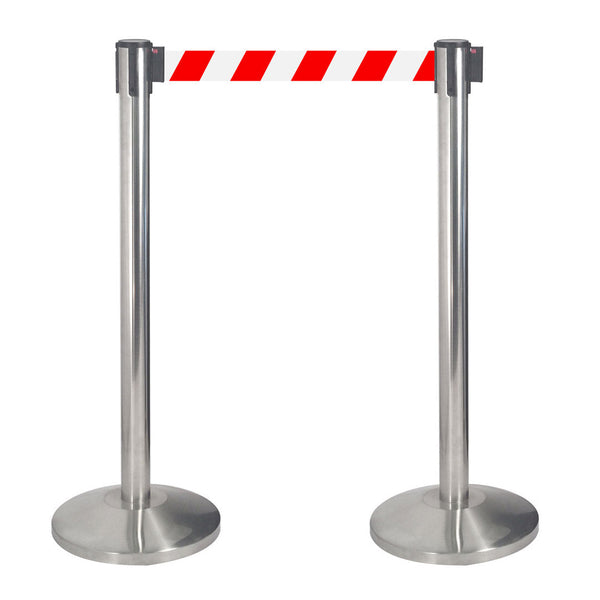 2 Tringles à Rideaux 3 mètres en Inox Brossé Ø36x101 cm Blanc/Ruban Rouge online