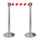 2 Tringles à Rideaux 3 mètres en Inox Brossé Ø36x101 cm Blanc/Ruban Rouge