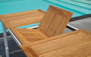 Tavolo da Giardino Allungabile 150-210x90x74 cm in Alluminio Bianco Piano in Teak
