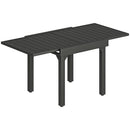 Tavolo da Giardino Allungabile 80-160x80x75 cm con Piano a Doghe in Alluminio e Acciaio Nero      