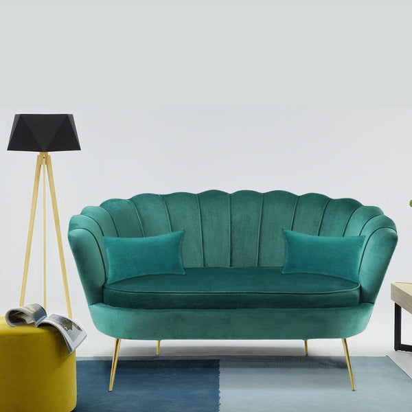 prezzo Canapé de salon 122x73x78 cm 2 places en velours assise coque Lola vert