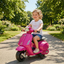 Moto Elettrica per Bambini Licenza Vespa Batteria Ricaricabile 6V Rotelle e Luci Rosa      