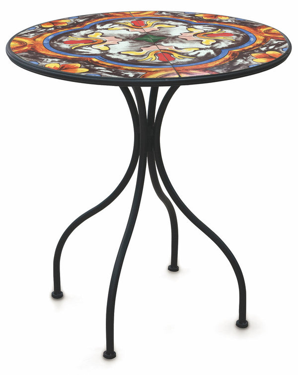 sconto Table de jardin ronde en fer Ø70 cm avec mosaïque Soriani Paris
