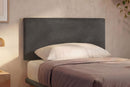Letto Singolo con Rete Rivestita Microfibra Grigio Tessis Testata Flat Varie Misure