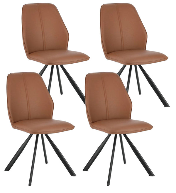 acquista Ensemble de 4 chaises 44x62x88h cm Maxwell Pu Cognac