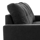 Divano 3 Posti ad Angolo 193x136x85 cm con Penisola Reversibile in Tessuto Effetto Lino Nero  