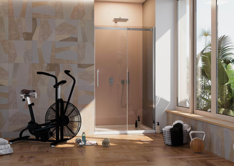 Porta Doccia 1 Anta Scorrevole in Cristallo Trasparente 8mm H200 Fosterberg Horsens Destro Varie Misure