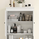Mobile Sopra WC con Armadietto 65x22x161 cm in Legno Bianco   