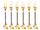 Set de Fourchettes 6 Pièces 12x2,5x1,6 cm en Acier Inox VdE Tivoli 1996 Feuilles d'Or Luxe