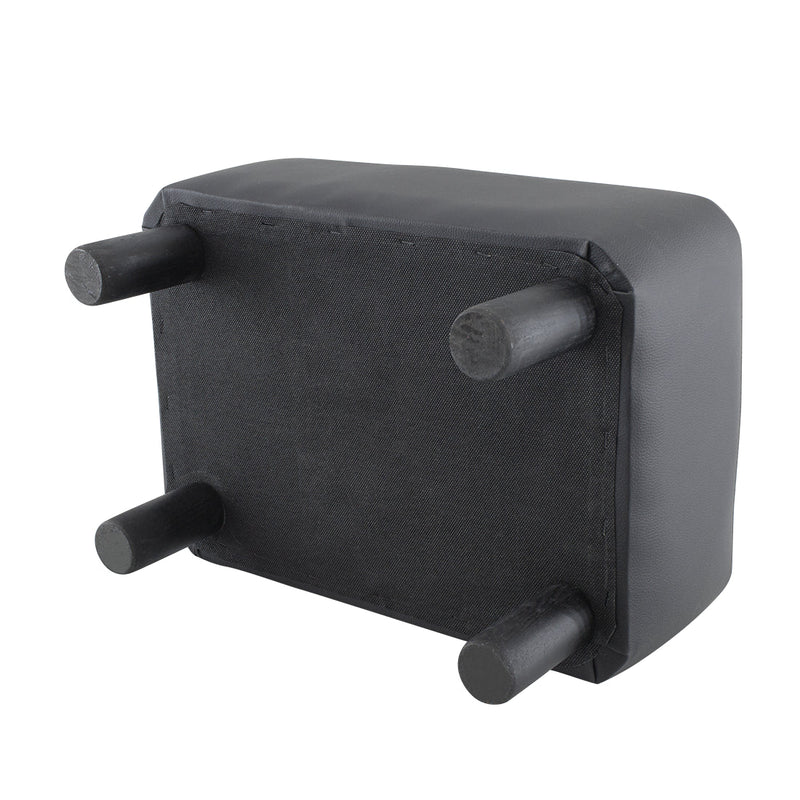 Poggiapiedi Pouf Rettangolare in Similpelle Piedini in Legno Nero