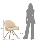 Sedia Stoccolma A crema Set 2 Pz 58x53x85 cm in Compensato e Spugna e Ferro e Poliestere Crema      