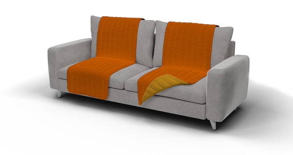 prezzo Housse de siège de canapé matelassée en microfibre double face orange/jaune