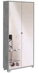 Armadio 2 Ante con Specchio 83x190x29 cm Cemento