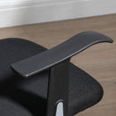 Sedia da Ufficio Ergonomica con Poggiatesta 63x62x106-114 cm in Poliestere e Acciaio Nero  