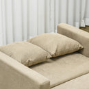 Poltrona Letto Singolo 100x98x88 cm 2 Cuscini e Vano Contenitore in Velluto Marrone Chiaro  