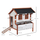 Pollaio per Galline in Legno Bianco Crema Marrone 120x96x123 cm 