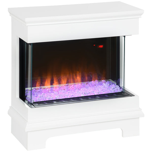 Camino Elettrico da Pavimento 61x28x66,5 cm Effetto Fiamma 2000W Bianco acquista