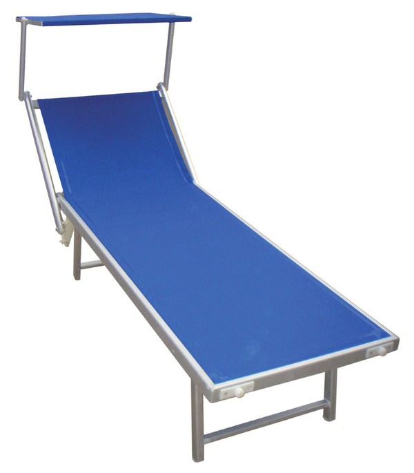 online Bain de soleil de jardin en aluminium avec auvent Blue Morel