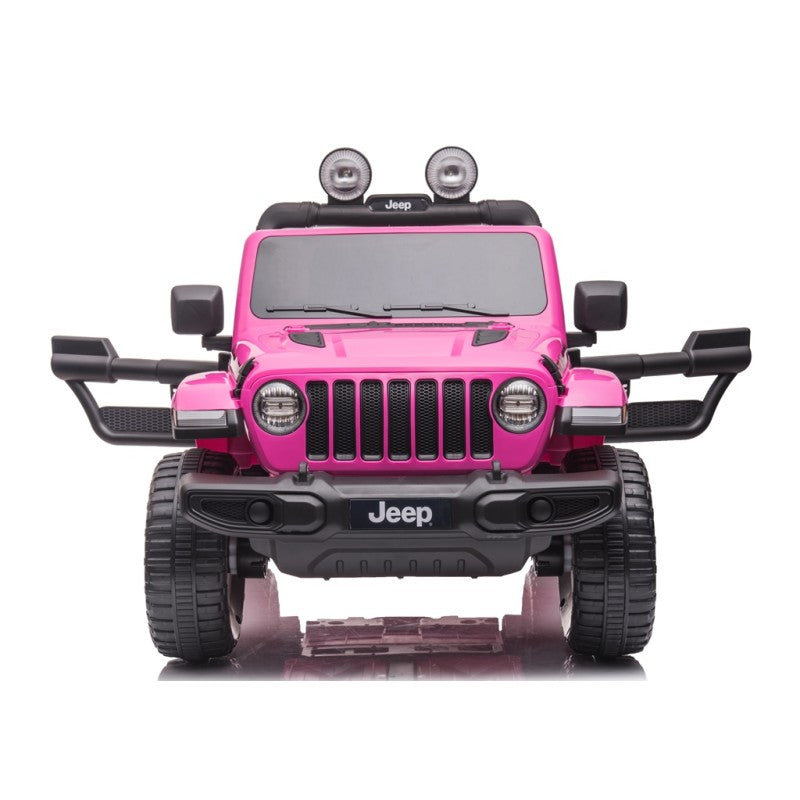 Macchina Elettrica per Bambini 12V 2 Posti con Licenza Jeep Wrangler Rubicon Rosa