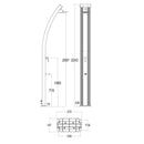 Doccia Solare da Giardino 40L Miscelatore e Lavapiedi Sined Ella Nera