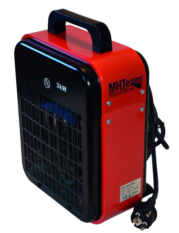 sconto Générateur d'air chaud Chauffage électrique professionnel 3000W IPX4 Jessen MHTeam EH1-03 Rouge