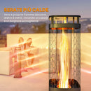 Stufa a Pellet da Esterno Potenza 6,86Kw con Base Antiscivolo Tubo in Vetro e Rete in Metallo Nero      