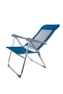 Sedia Sdraio Reclinabile Pieghevole in Alluminio e Textilene Soriani Camaiore Blu