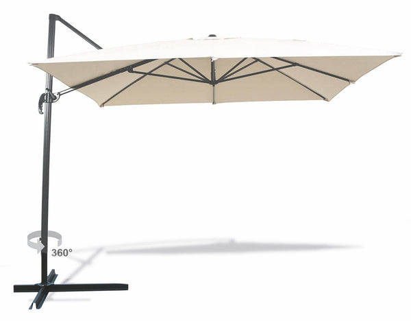 Parasol de jardin aluminium décentralisé 3x3m avec manivelle Soriani Lampara Ecru online