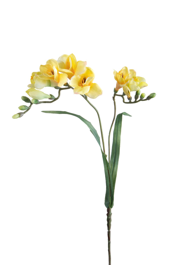 acquista Lot de 6 Fleurs de Freesia Artificielles avec Deux Fleurs Hauteur 63 cm Jaune