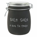 Barattolo Sale con Scritta Ø10,8x17,3 cm in Vetro con Chiusura in Metallo VdE Tivoli 1996