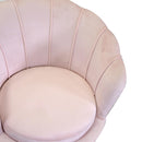 Poltrona Imbottita 73x72xh49/77 cm in Tessuto Velluto Tulipan Rosa