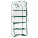Mini Serra da Giardino 5 Ripiani 69x49x193 cm in Acciaio e PVC  Verde